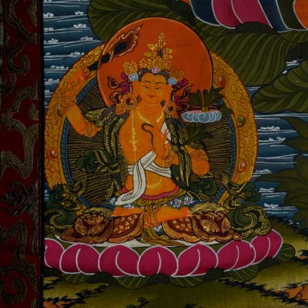 Tibetan Thangka Painting Of Goddess White Tara