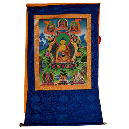 Thangka Painting Of Medicine Buddha Or Bhaisajya guru