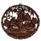 Round Copper Wall Hanging Of Radha Krishna With Cow