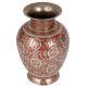 Brass Flower Vase With Red Meenakari Work