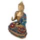 Brass Multicolored Gemstone Buddha Statue