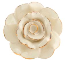 Cream Golden Rose Ceramic Cabinet Knobs