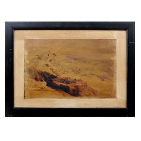 Village Landscape Painting On Canvas Long Shot View