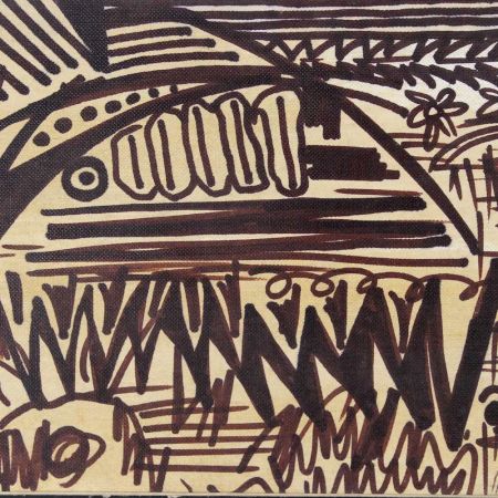 Charcoal Abstract Art Painting