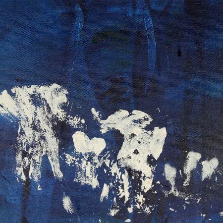 Canvas Painting Of Untitled Modern Art And Elephants