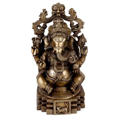 Brass Statue Of ord Ganesha With Arch