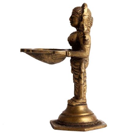 Golden Brass Deep Laxmi Holding Diya