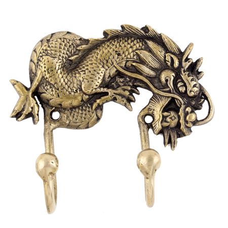 Brass Chinese Dragon Wall MountÂ Hooks
