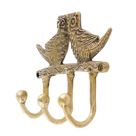 Brass Owl Wall Hook Key Hanger