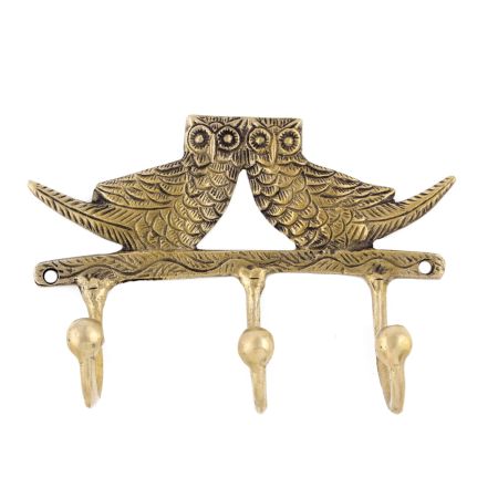 Brass Owl Wall Hook Key Hanger