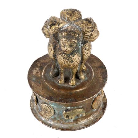 Brass Ashoka Pillar Four Lions Indian Emblem Paper Weight