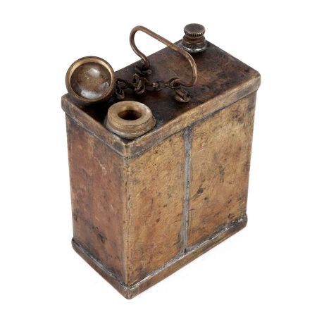Old Brass  Petrol Can With Cap And Handle