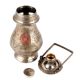 Carved Flower Brass Gangajal Pot In Silver Finish