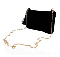 Black Beaded Purse With Chain