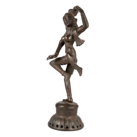 Brass Dancing Goddess Statue In Antique Finish