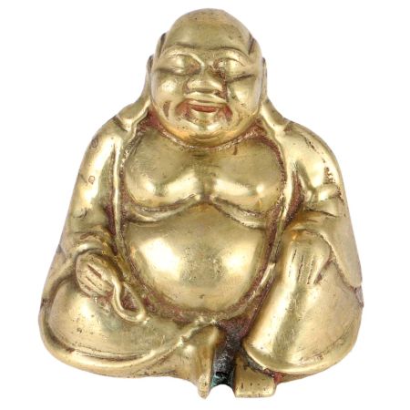 Golden Brass Laughing Buddha Statue