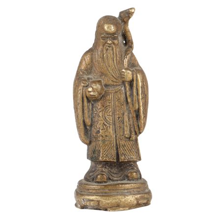Brass Statue Of Shou Lou God of Longevity