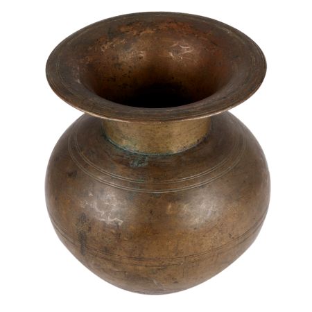 Round Brass Pot With Long Neck