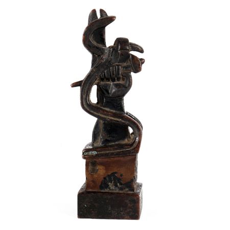 Brass Abstract Art Figurine In Black Finish