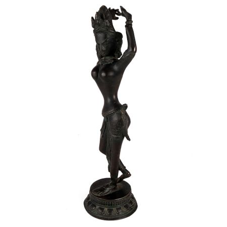 Brass Dancing Lady Statue In Black Finish