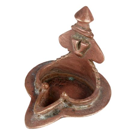 Brass Ganesha Diya In Abstract Form
