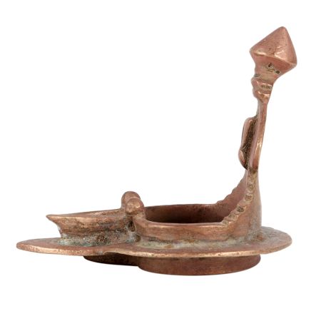 Brass Ganesha Diya In Abstract Form