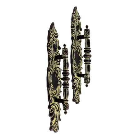 Black Brass European Style Door Handles  In Pair