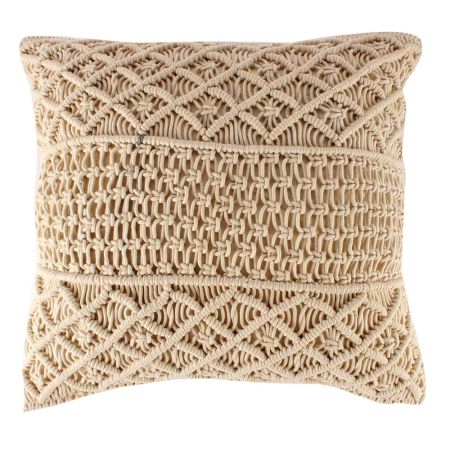 Macrame Chocolate Cotton Rope Cushion Cover