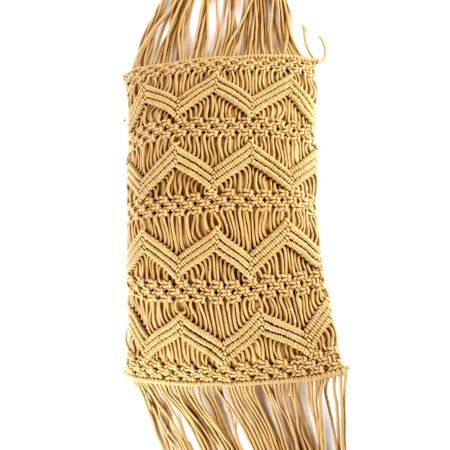 Beige Macrame Pillow cover With Fringes