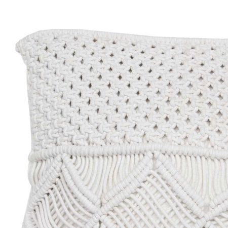 White Macrame Farmhouse Decor Cushion Cover