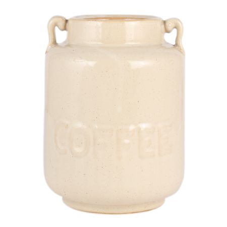 White Ceramic Jar with Two Handles