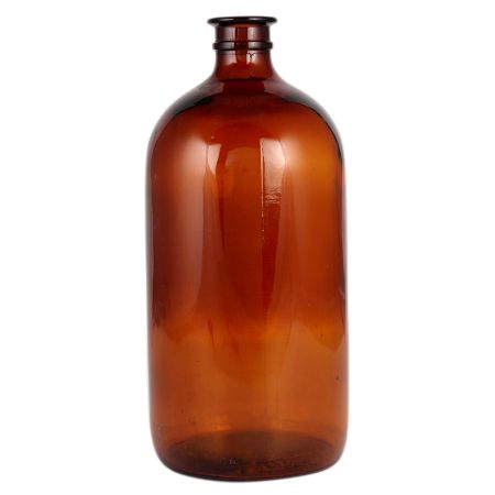 Empty Amber Glass Bottle For Home Decor