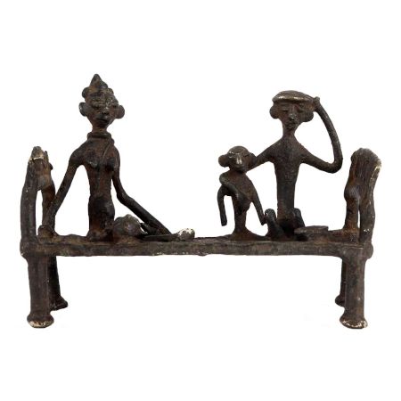 Vintage Tribal Bed With 3 Figure