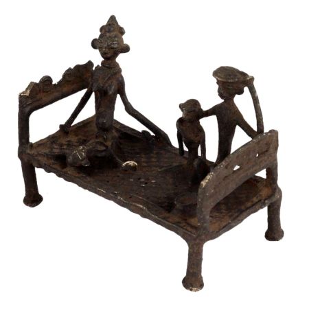 Vintage Tribal Bed With 3 Figure