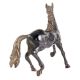 Black Brass Horse Statue With Golden Detailing