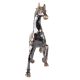 Black Brass Horse Statue With Golden Detailing