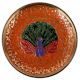Orange Brass Peacock Design Tea Coffee Coaster