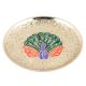 Twin Peacock Brass Meenakari Coaster With Silver Finish