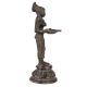 Brass Deepa Laxmi Or Mahalaxmi Oil Lamp With Patina