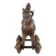 Indian Brass Horse On Wheels Temple Toy With Rider