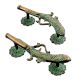 Green Brass Pistol Gun Decorative Door Handles In Pair