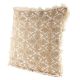 Fringe Leaf Pattern Beige Throw Cushion Cover