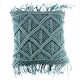 Blue MacramÃ© Pillow Cover