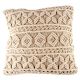 Beige Cotton Macrame Cushion Cover