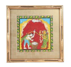 Painting Arjun Mahabharat's Marriage In A Golden Frame