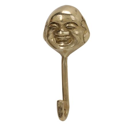 Laughing Buddha Brass Wall Hook