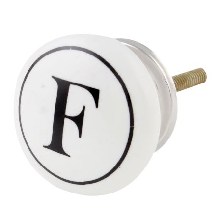 F Flat Alphabet Ceramic Drawer Knob