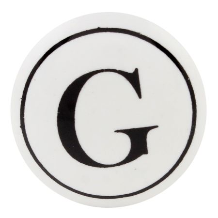 G Flat Alphabet Ceramic Drawer Knob