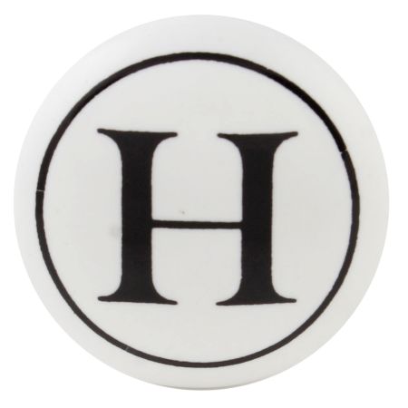 H Flat Alphabet Ceramic Drawer Knob