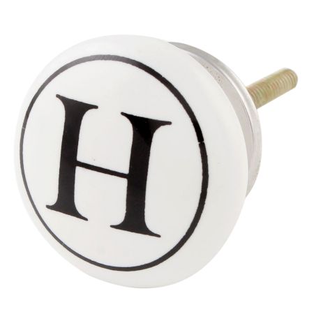 H Flat Alphabet Ceramic Drawer Knob